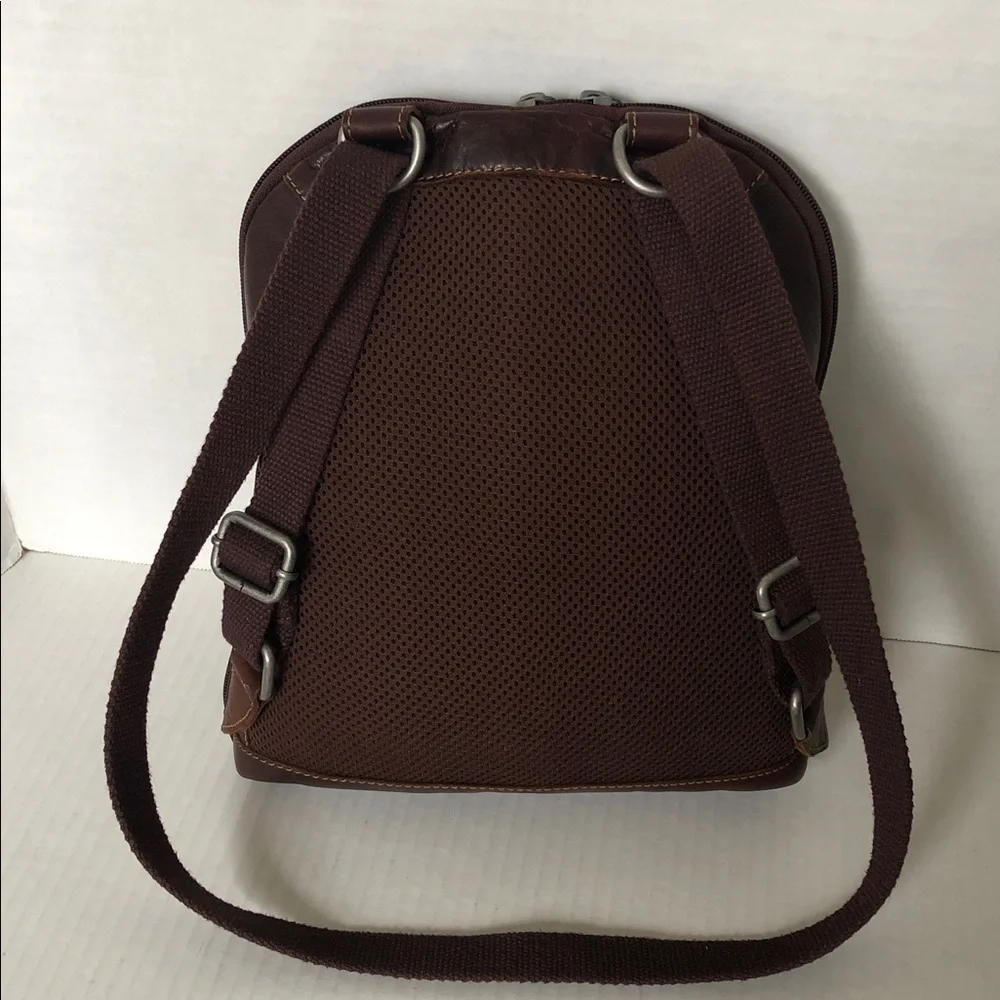 Jack Georges Voyager Small Convertible Backpack Genuine Leather, Brown
